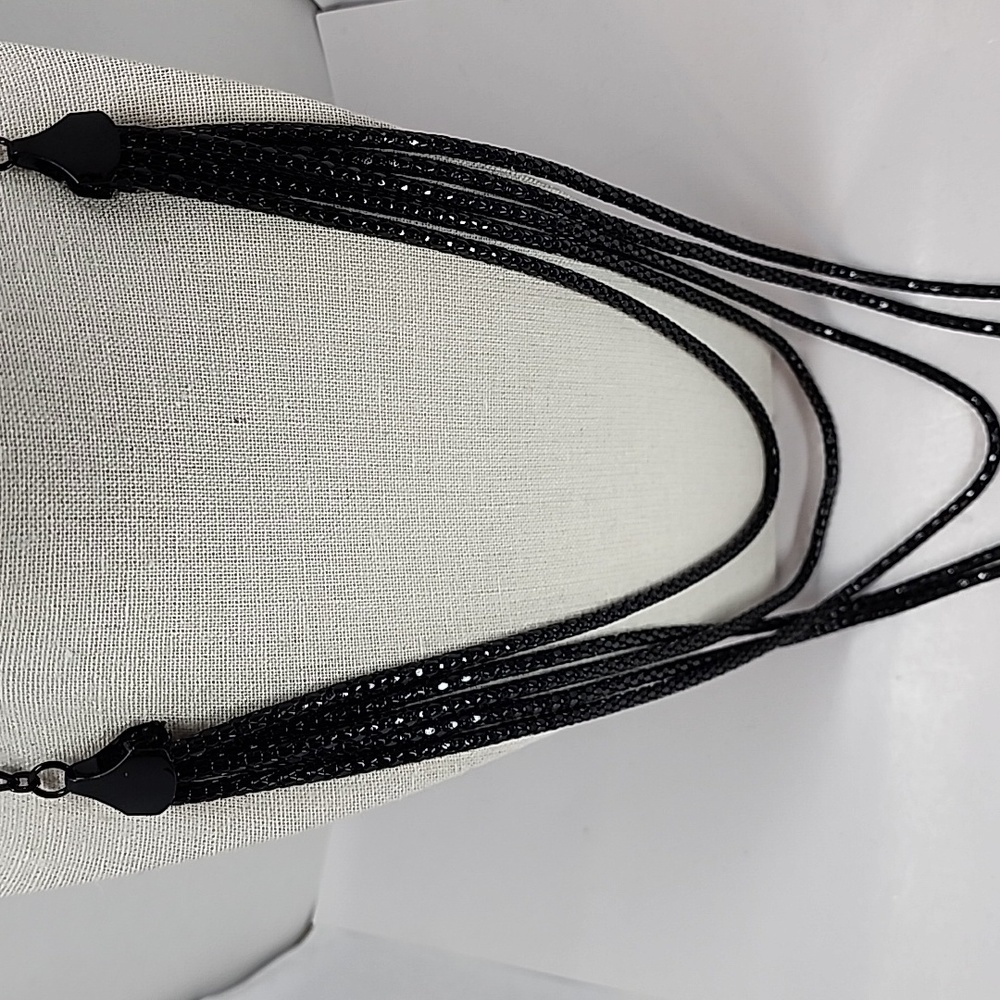 Chico's Black Five Strand Chain Necklace